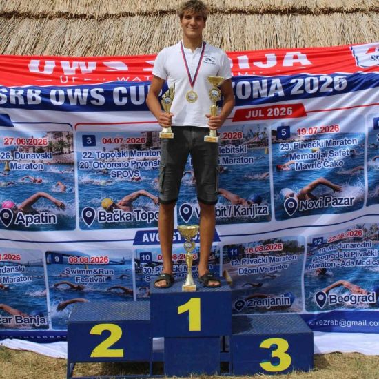 NAJUSPEŠNIJE TAKMIČARSKO LETO PLIVAČA MATEJE VIDOVIĆAApsolutni pobednik Kupa Srbije u maratonskom plivanju