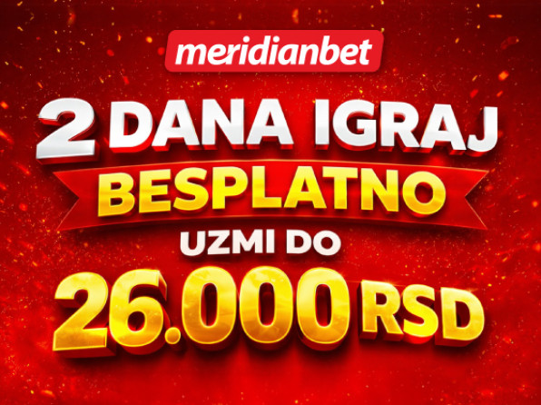 Meridianbet ti poklanja neverovatnih 26.000 dinara bonusa dobrodošlice!