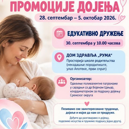 DOM ZDRAVLJA RUMAPromocija dojenja